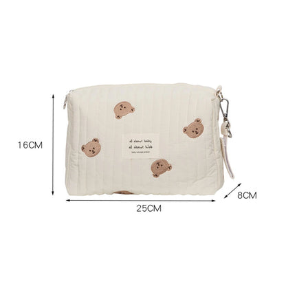 Embroidered Mummy Baby Essentials Bag – Zippered Nappy & Stroller Storage Pouch