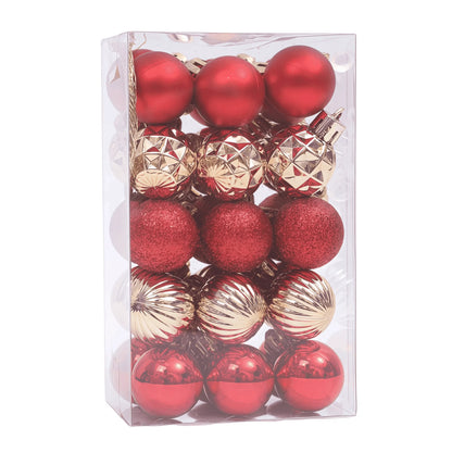 30-Pack Flocked Velvet Christmas Baubles – 3cm Mini Christmas Tree Hanging Ornaments