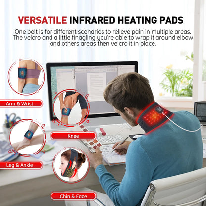 Red & Near-Infrared LED Neck Wrap – Heated Light Therapy Neck Care Belt