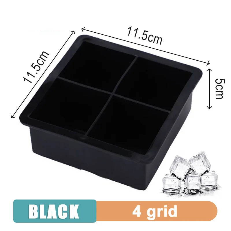 Large Silicone Ice Cube Tray – 4, 6, 8 or 15 Grid Jumbo Ice Mould