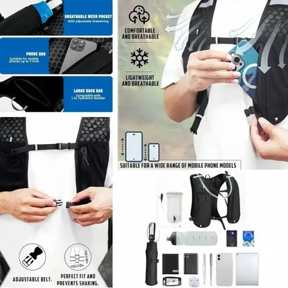 Lightweight Running Hydration Vest – Breathable Sports Backpack for Running, Hiking & Cycling
