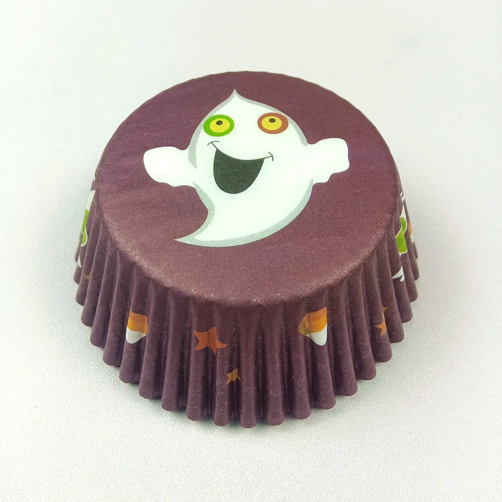 100-Pack Christmas & Halloween Cupcake Liners – Festive Paper Baking Cups