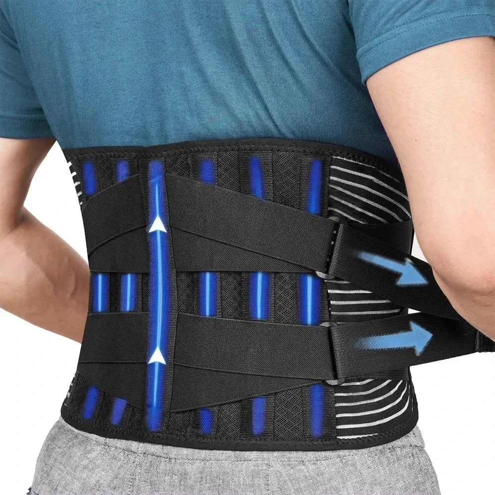 Adjustable Lumbar Support Belt – Double Pull Waist & Back Support Brace