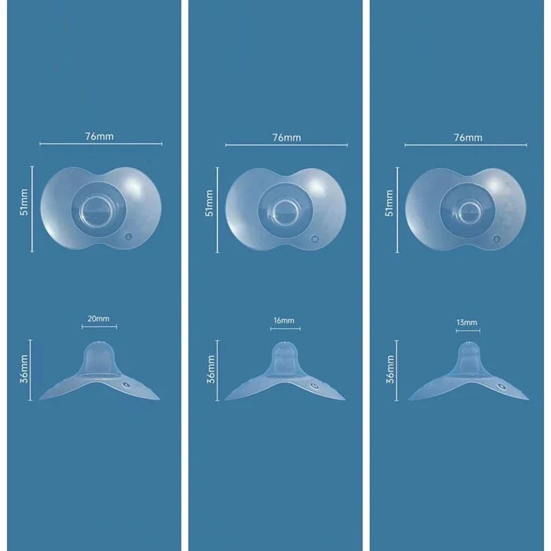 2-Pack Silicone Nipple Shields – Soft Breastfeeding Nipple Protectors with Storage Case