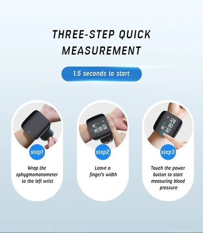 Rechargeable Wrist Blood Pressure Monitor – Digital BP & Voice Display