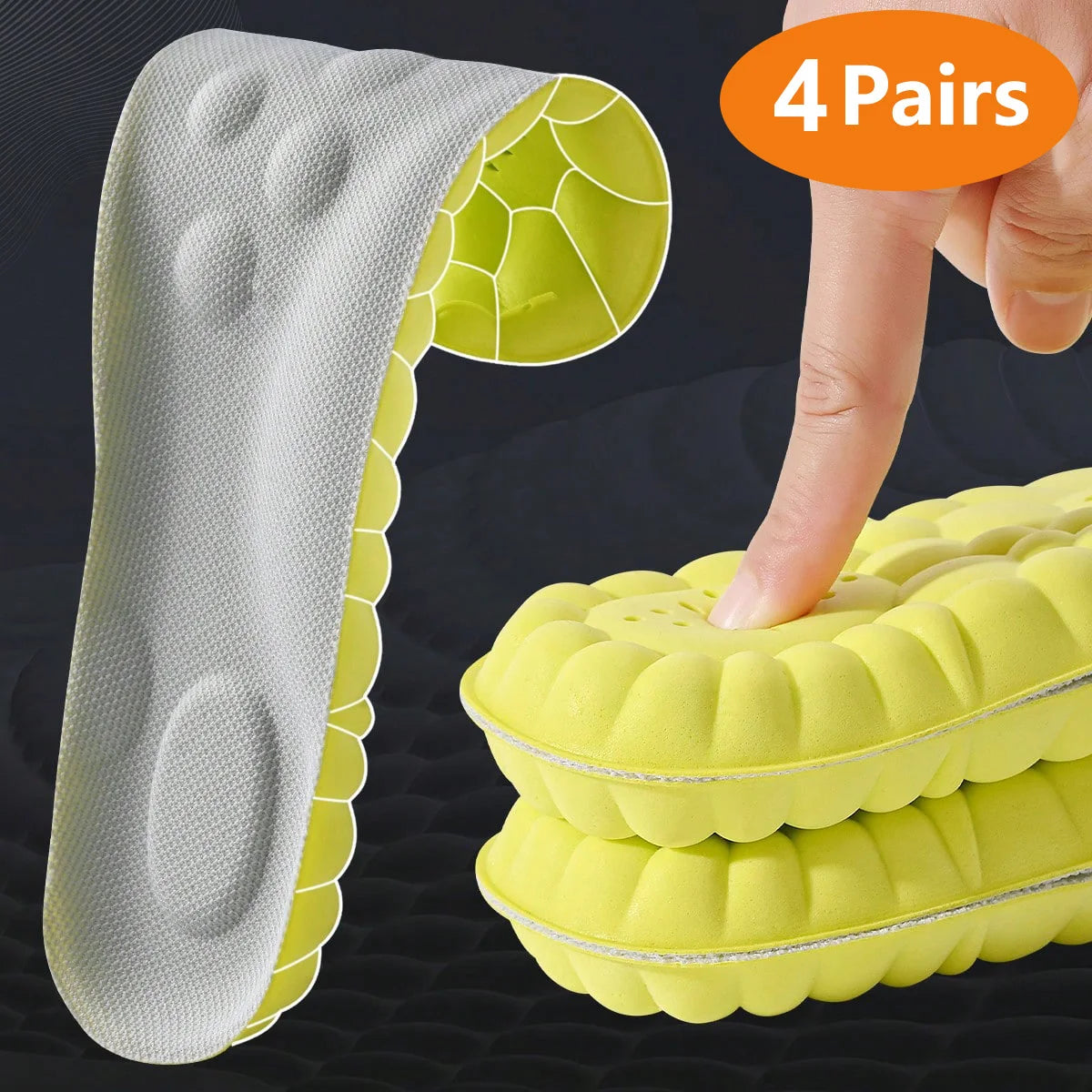 Sports Comfort Insoles – Breathable Arch Support & Shock Absorbing Shoe Inserts (2 or 4 Pairs)