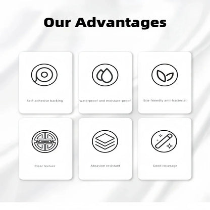 Self-Adhesive Waterproof Wallpaper  (available in 6 designs and multiple sizes)