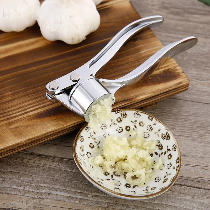 Stainless Steel Garlic Press – Manual Garlic Crusher & Mincer