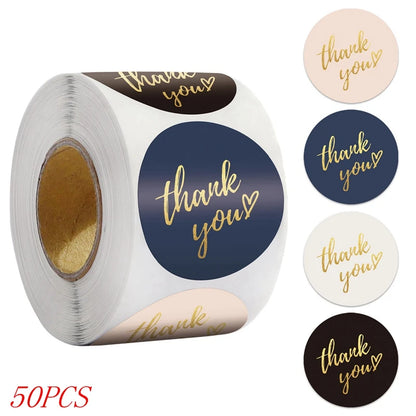 Thank You Stickers – Round Packaging & Gift Sealing Labels