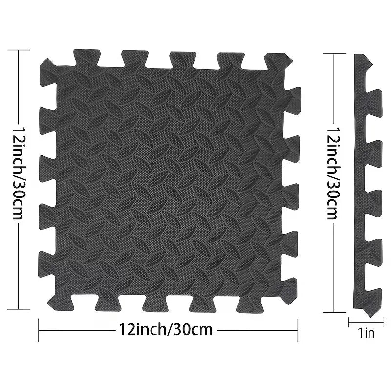 16-Piece EVA Interlocking Gym Floor Mats – 30 × 30cm Non-Slip Exercise & Equipment Protection Tiles