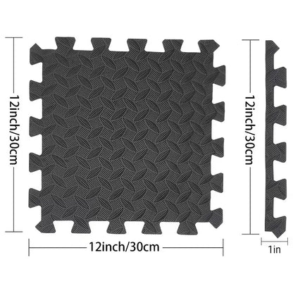 16-Piece EVA Interlocking Gym Floor Mats – 30 × 30cm Non-Slip Exercise & Equipment Protection Tiles