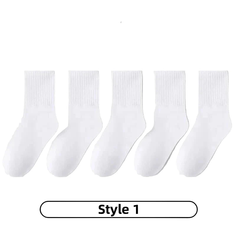 Cotton Sport Socks – 5 Pairs (Ages 3–13) (5 colours available)