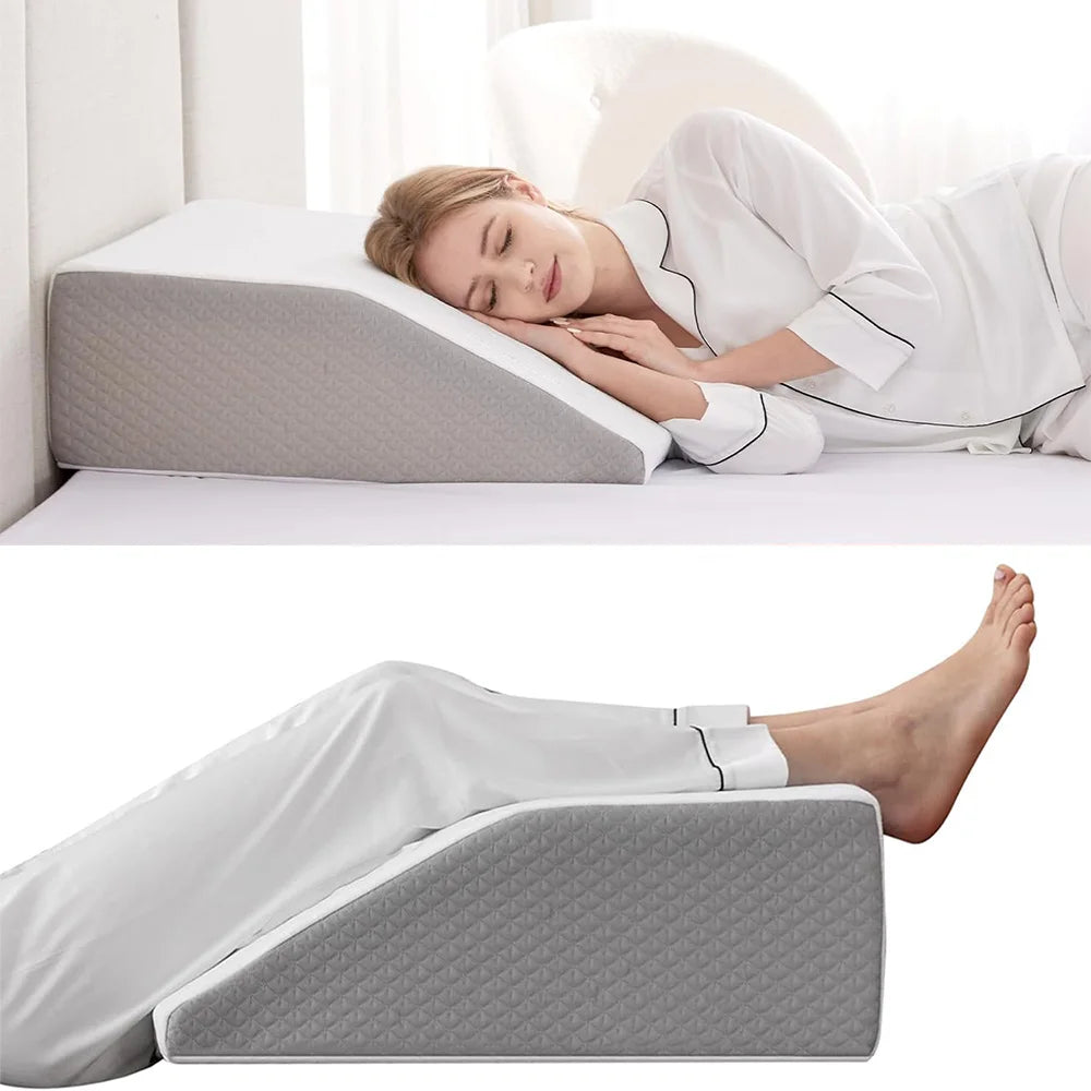 Memory Foam Leg Elevation Pillow – Orthopaedic Leg Wedge Pillow for Sleeping & Recovery