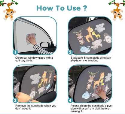 Universal Car Window Sun Shade – UV Protection Static Cling Sunshade (2 Pack)