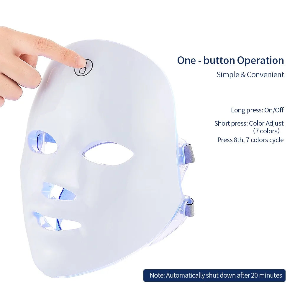 7-Colour LED Light Therapy Face & Neck Mask