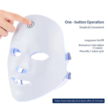 7-Colour LED Light Therapy Face & Neck Mask