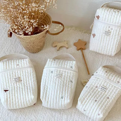 Quilted Baby Nappy Caddy Organiser – Portable Nursery & Stroller Storage Bag