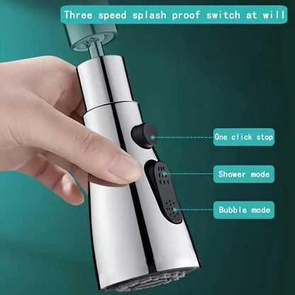 360° Faucet Sprayer Attachment – Kitchen Tap Extender with 3 Spray Modes
