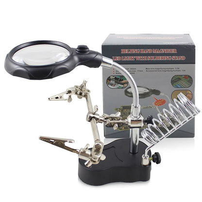 3.5X/12X Welding Magnifier with Auxiliary Clip & Stand