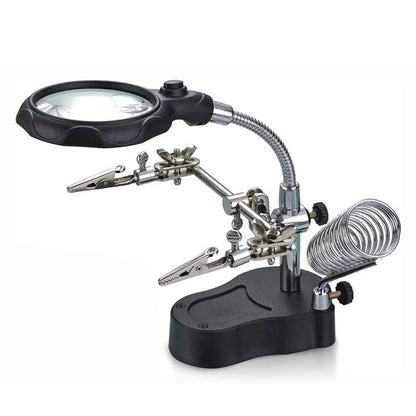 3.5X/12X Welding Magnifier with Auxiliary Clip & Stand