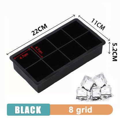 Large Silicone Ice Cube Tray – 4, 6, 8 or 15 Grid Jumbo Ice Mould