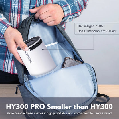 MAGCUBIC HY300 PRO Smart Projector – Android 14 WiFi 6 Bluetooth Home Cinema Projector