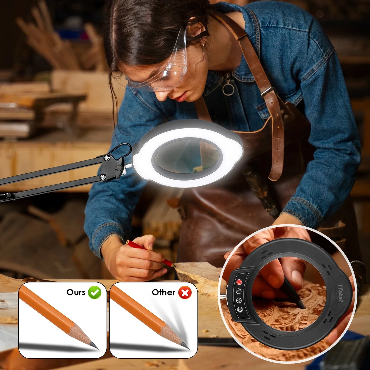 72LED 8X/10X USB Magnifying Glass with 3 Colours Light (10 different variants available)