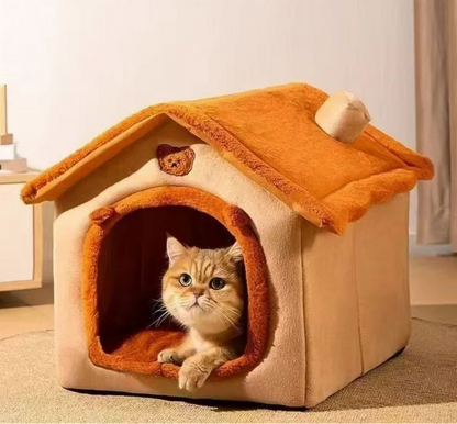Cosy Pet House Bed – Removable & Washable Cat and Small Dog Hideaway