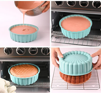 Silicone Charlotte Cake Mould – Fluted Round Baking & Dessert Pan