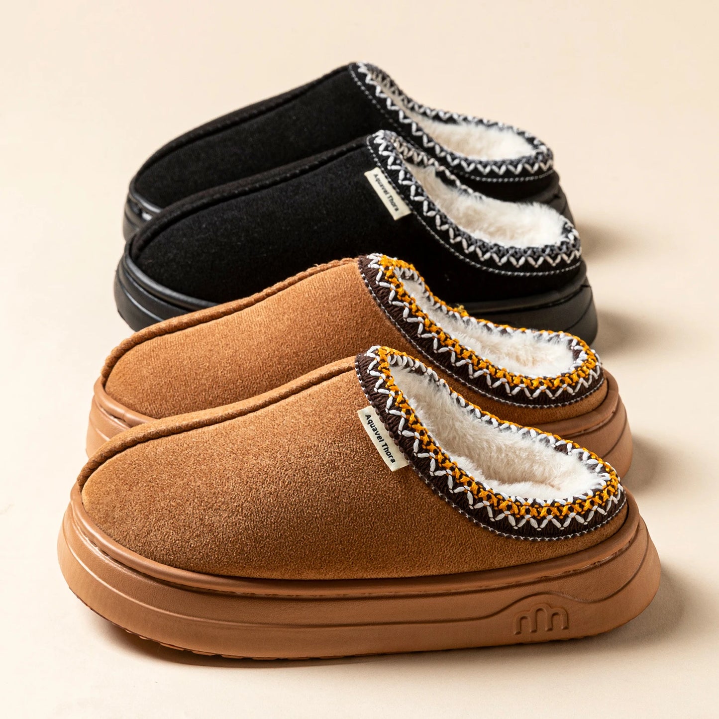 Plush Winter Slipper Boots – Warm Non-Slip Indoor & Outdoor House Slippers