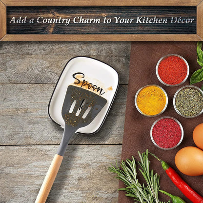 Ceramic Spoon Rest – Heat-Resistant Kitchen Utensil Holder for Stovetop & Countertop