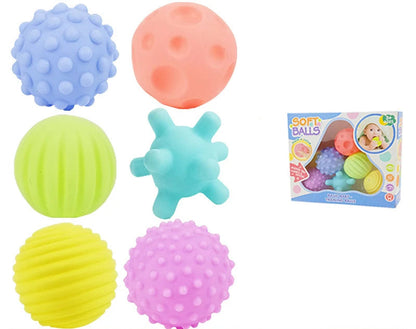 6-Piece Baby Sensory Ball Set – Soft Textured Touch & Grip Toys