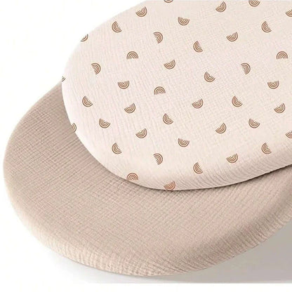 2-Pack Baby Bassinet Sheets – Soft Breathable Fitted Sheets for Bassinets & Changing Pads
