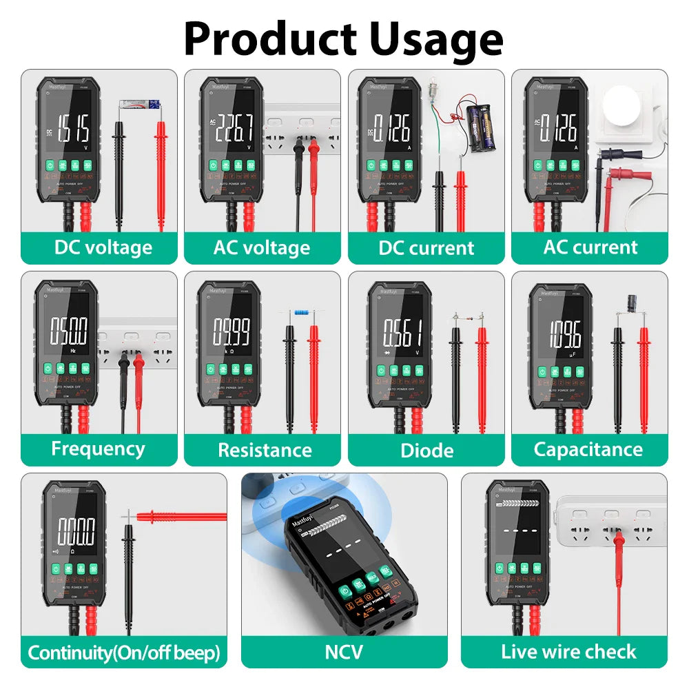 Digital Multimeter 600V AC/DC True RMS Auto-Range Tester (2 models available)