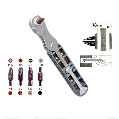 Bidirectional Right-Angle Ratchet Screwdriver Set