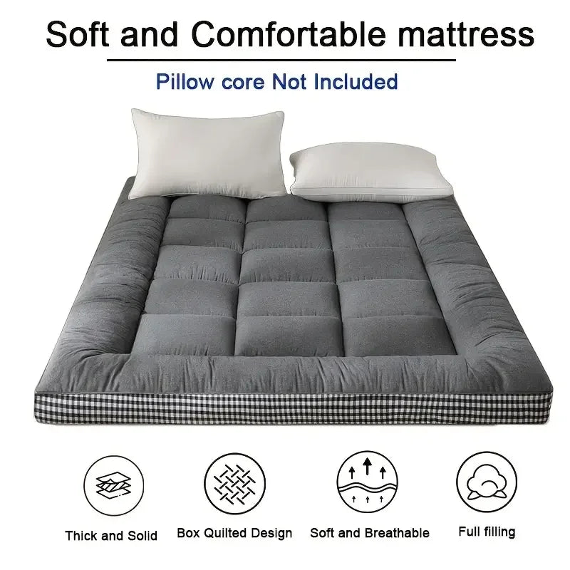 Foldable Japanese-Style Futon Mattress – 10cm Portable Floor & Guest Bed