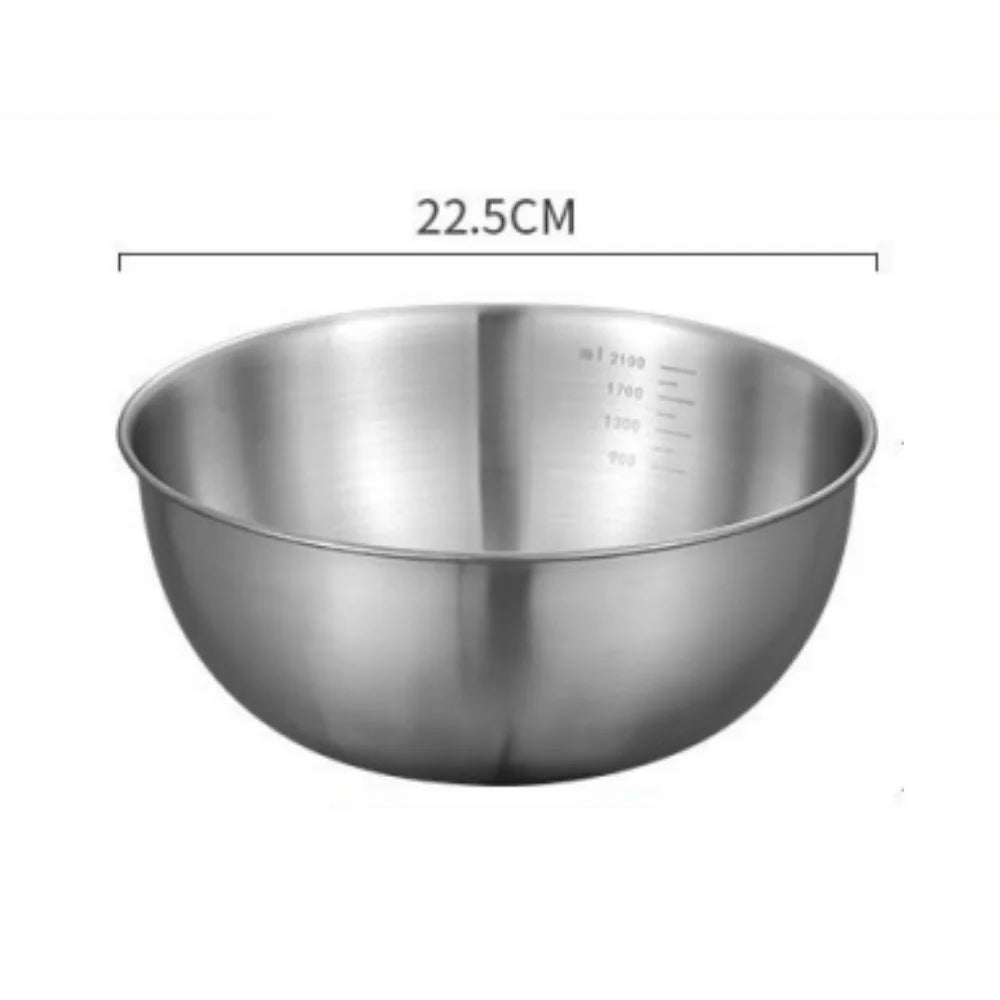 Stainless Steel Mixing Bowls with Measurement Markings – 1 or 3-Piece Kitchen Baking Bowl Set