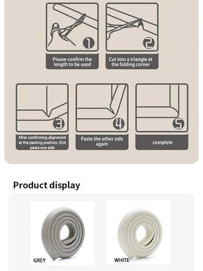 Baby Safety Edge & Corner Protector Strip – Soft Furniture Bumper Guard