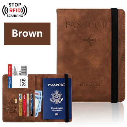 RFID Passport & Travel Wallet – PU Leather Organiser with Card & Document Storage