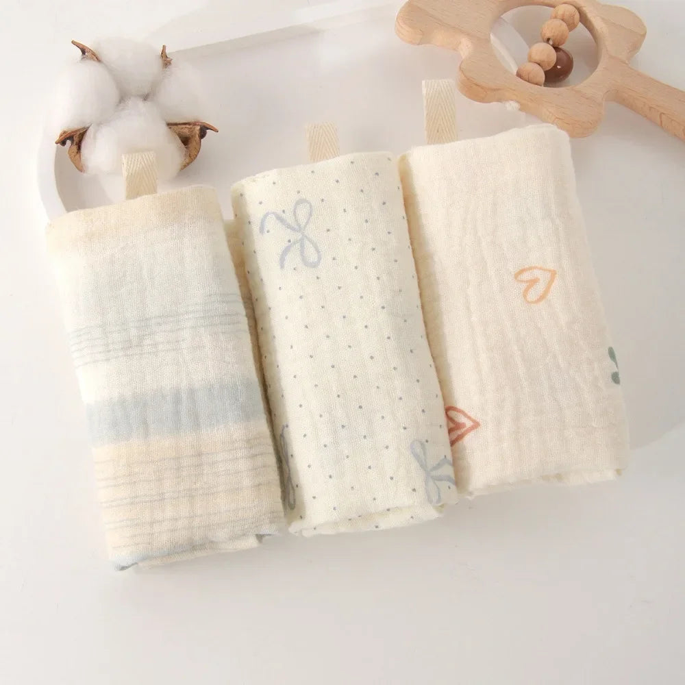 6-Layer Cotton Baby Washcloths – Soft Muslin Burp Cloths & Face Towels (3 or 5 Pack)