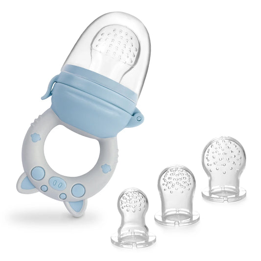 4-Pack Silicone Baby Fruit Feeder & Teether Set – Food Grade Feeding Pacifiers