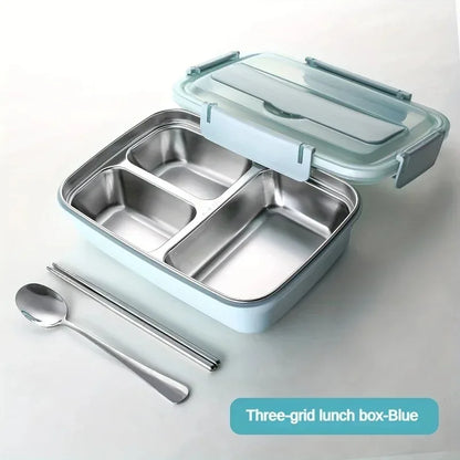 Stainless Steel Bento Lunch Box – 3 Compartment Food Container