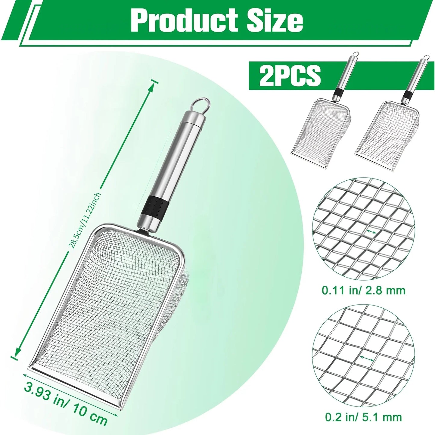 2-Piece Stainless Steel Garden Soil Sifter Set – Fine & Coarse Mesh Screens