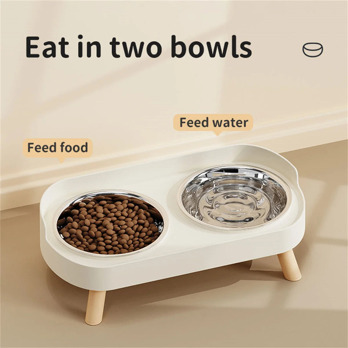 Colourful Stainless Steel Double Pet Bowl – Food & Water Feeding Station for Cats & Dogs