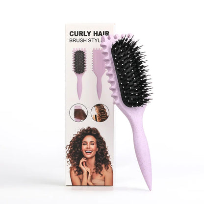 Curly Hair Styling Brush – Nylon Bristle Detangling & Curl Defining Brush