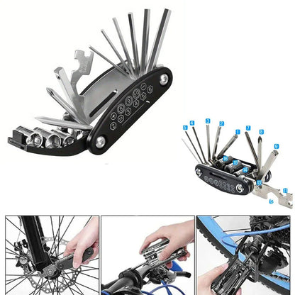 Folding Bike & Motorcycle Repair Tool Kit (16 in 1)