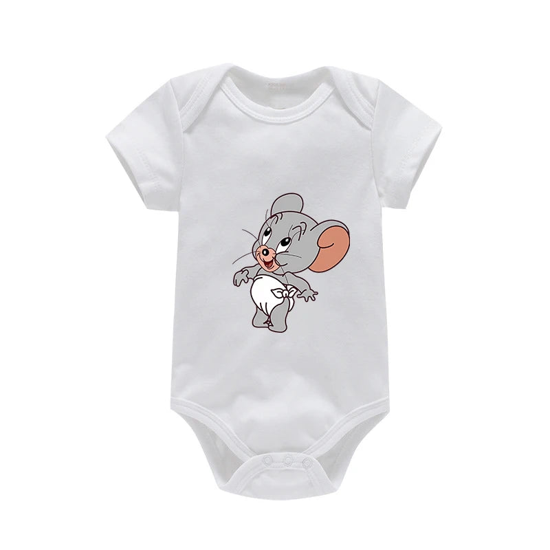 Tom & Jerry Baby Bodysuit – Cotton Short Sleeve Romper 0–24 Months