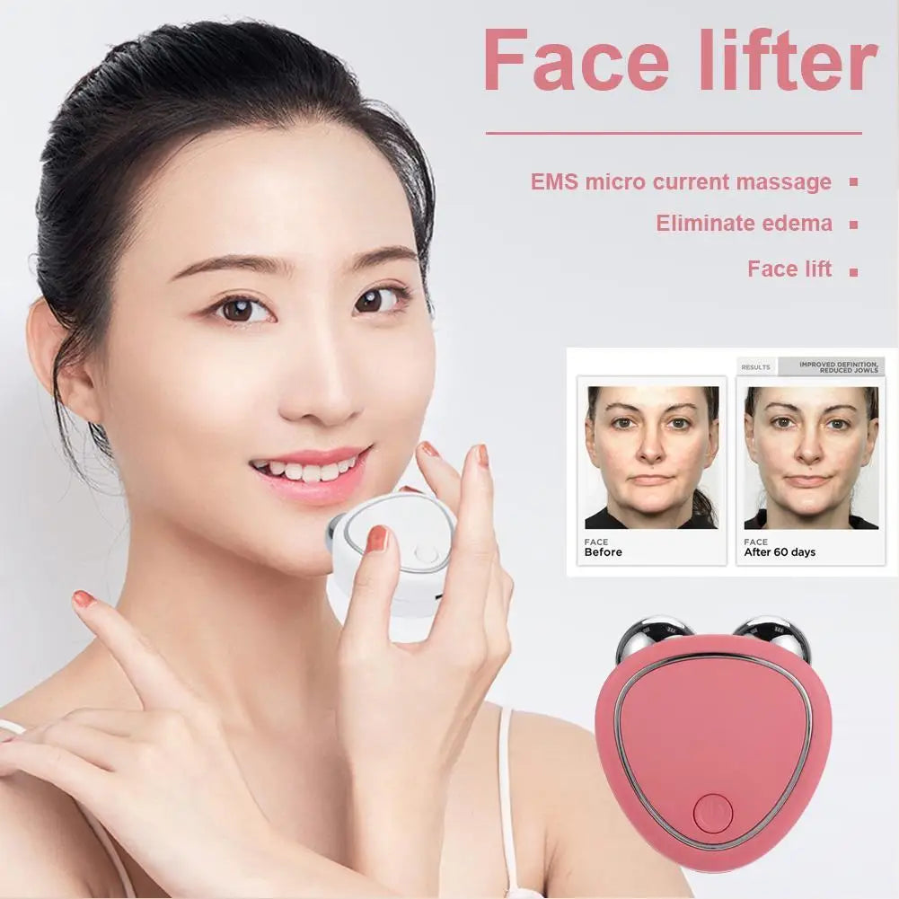 EMS Facial Massager Roller – Rechargeable Microcurrent Beauty Device for Face & Neck