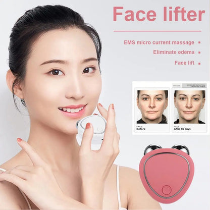 EMS Facial Massager Roller – Rechargeable Microcurrent Beauty Device for Face & Neck