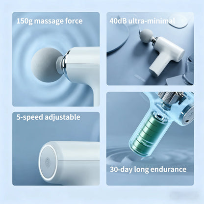 Portable Massage Gun – Deep Tissue Percussion Massager with 4 Massage Heads & LED Display